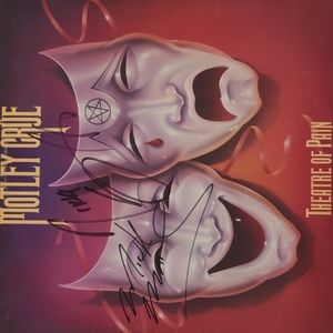 AUTHENTIC Autographed Vintage Motley Crew Theater Of Pain Vinyl LP